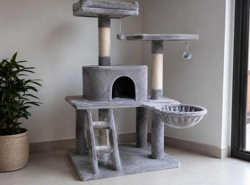 Grand arbre à chat gris, peu utilisé