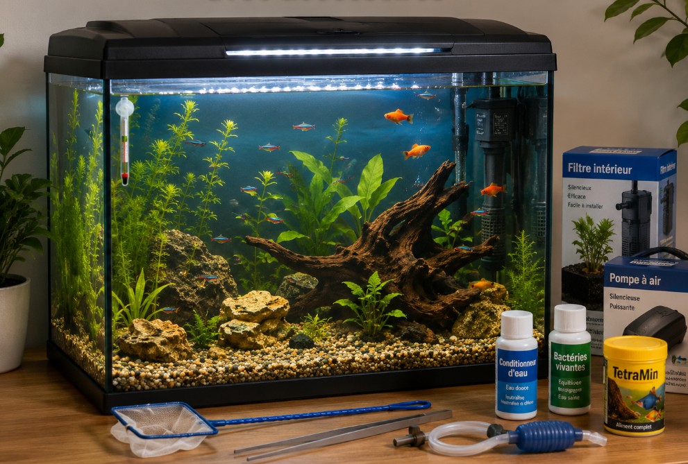 Aquarium 60 L complet avec accessoires