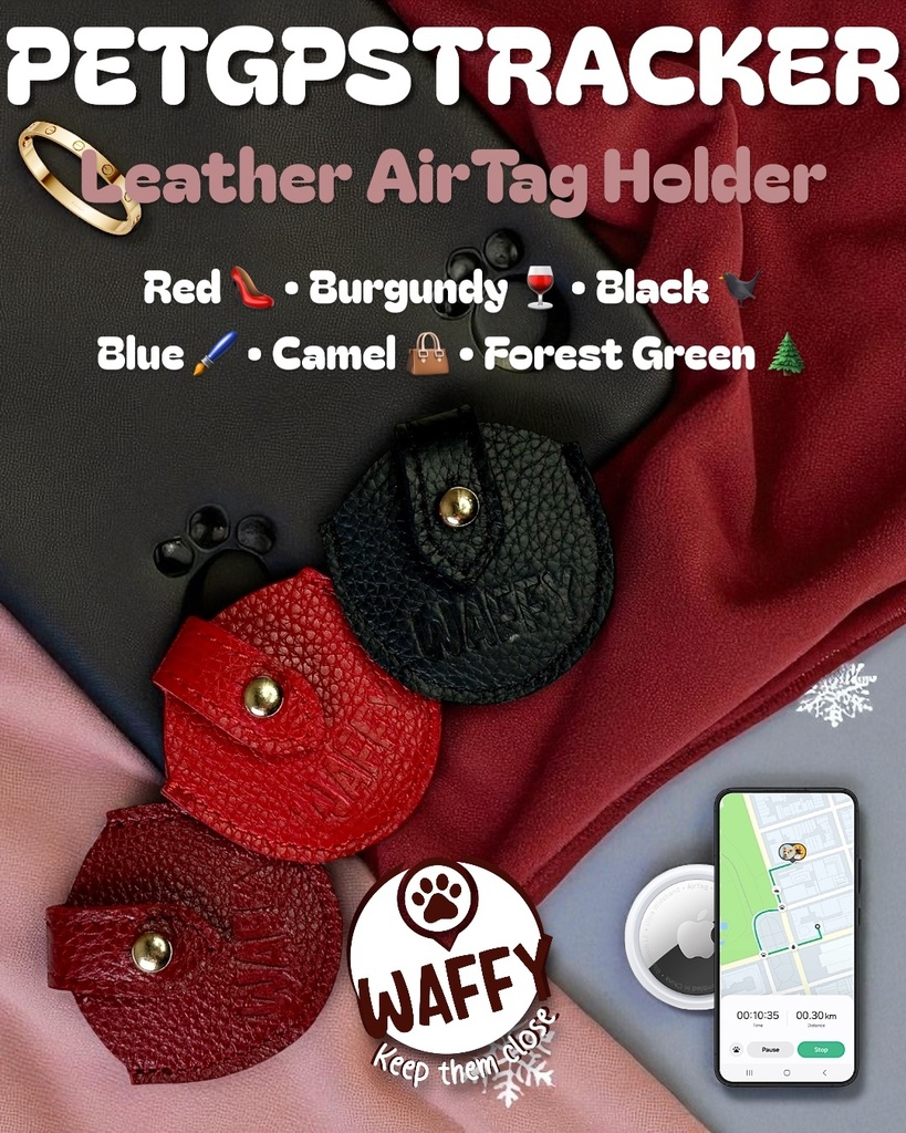 Étui en cuir WAFFY pour AirTag (Apple )