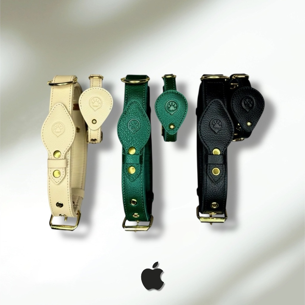 Collier en cuir WAFFY compatible AirTag 