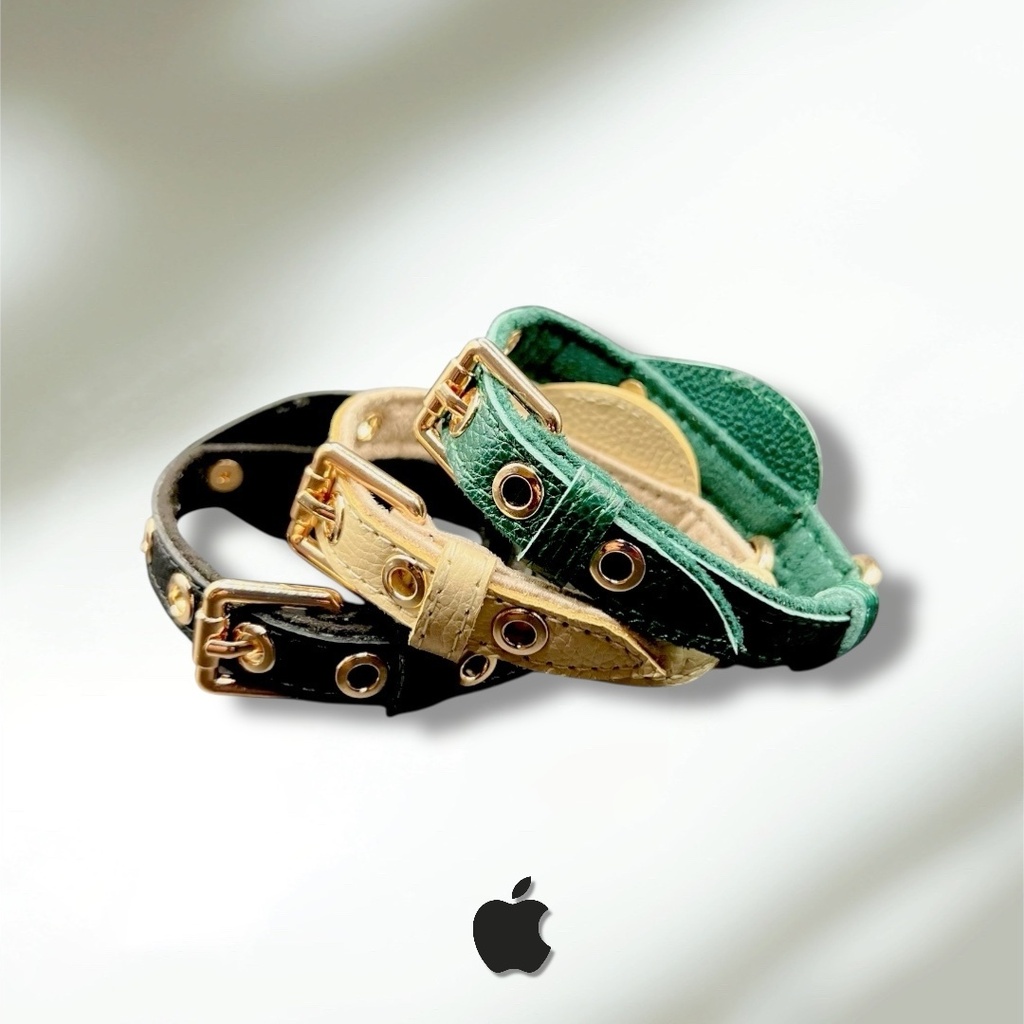 Collier en cuir WAFFY compatible AirTag 