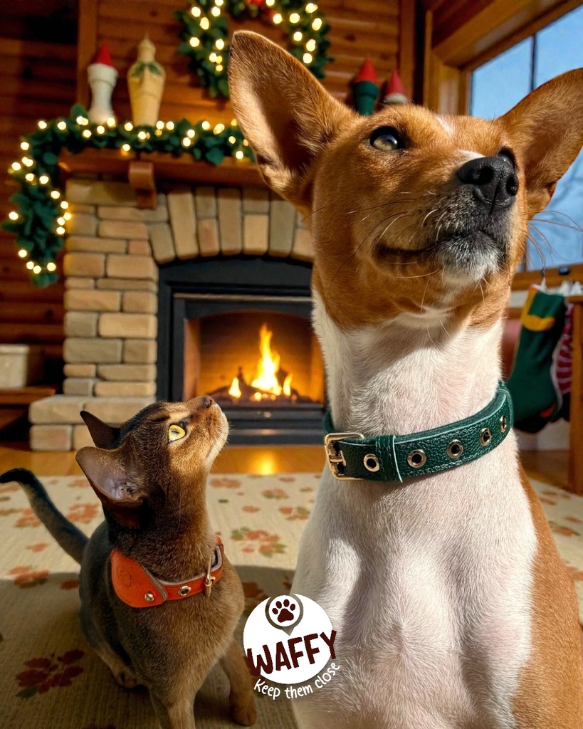 Collier en cuir WAFFY compatible AirTag 