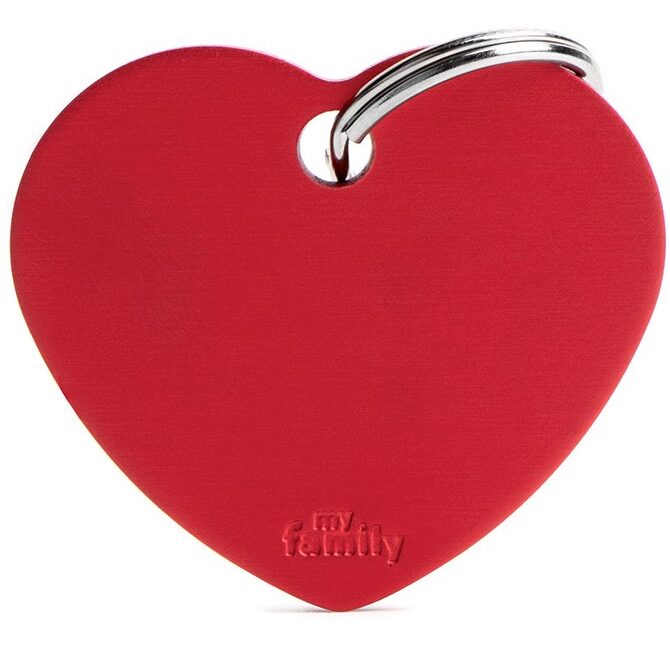 Médaille Basic Cœur Grand Rouge en Aluminium