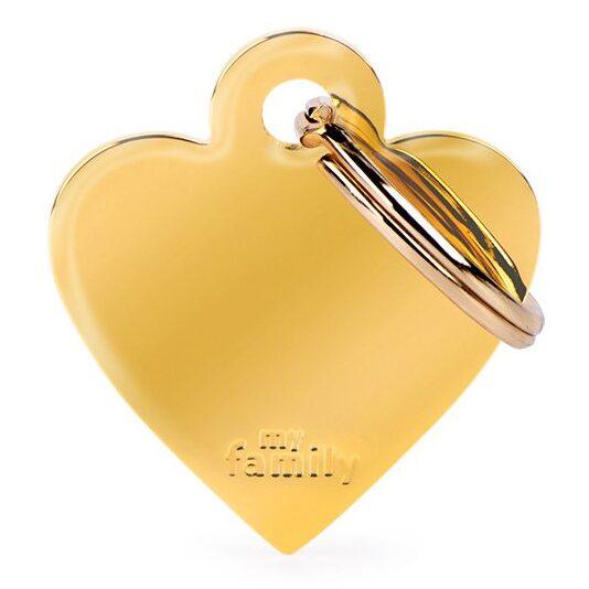 Médaille Basic Cœur Petit en Laiton Doré