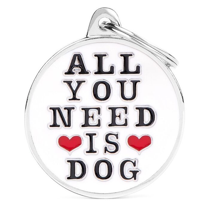 Médaille Charms "All You Need Is Dog" Grand