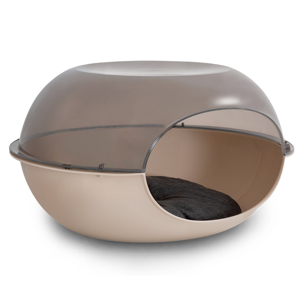 Niche Avec Cousin pour Chat et Petit Chien 57x48x31cm h (Noir ou Marron) - Marron