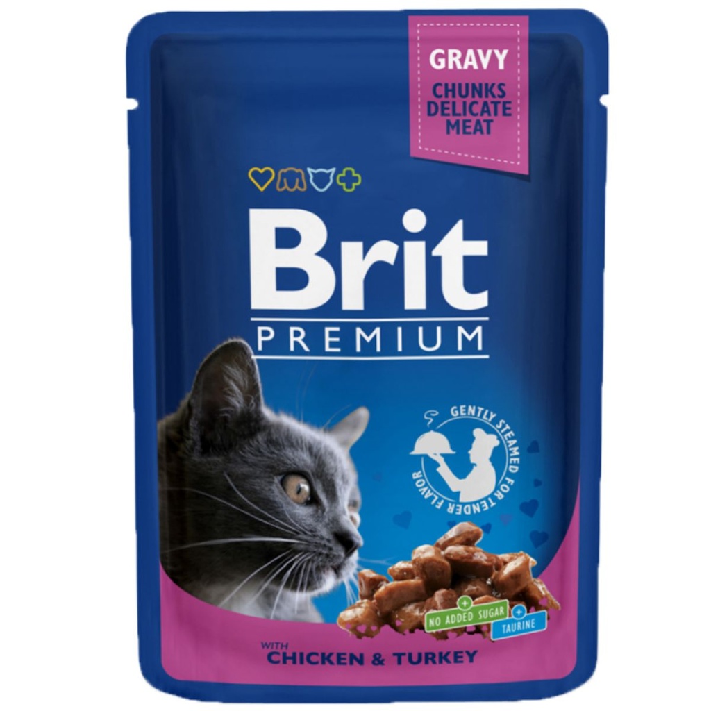 Brit Premium Pochons au Poulet et Dinde 100g