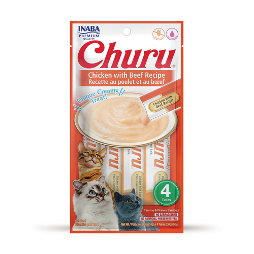 Churu recette au poulet et au boeuf 56g pour chat