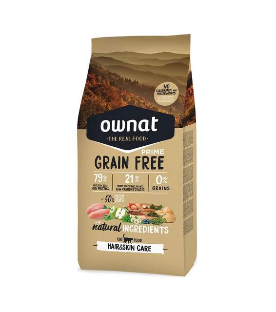 Ownat Grain Free Prime Hair & Skin pour chat 3kg