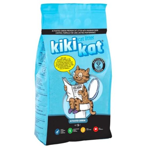 Litière agglomérante et absorbante KiKiKat Activated Carbon