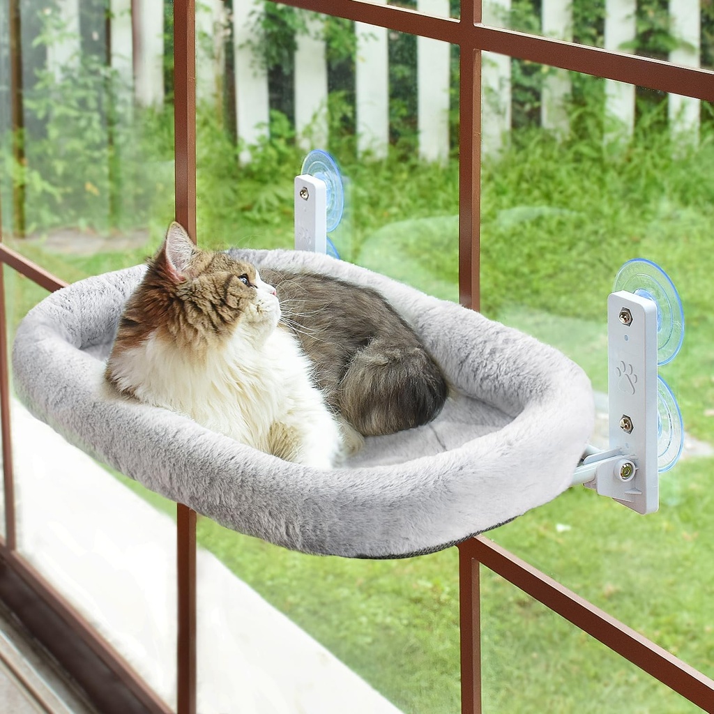 Perchoir Fenêtre Chat Sans Corde – Hamac Pliable Ventouses