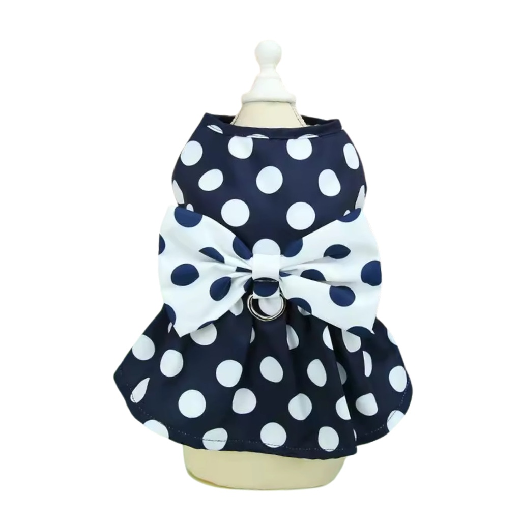 Robe à Pois pour Chien avec Harnais – Tenue Été Petit Chien