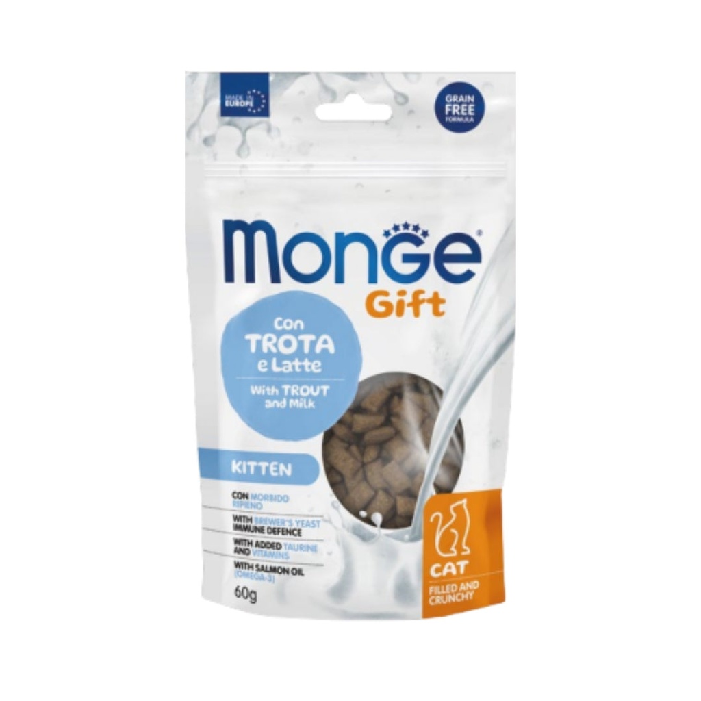 Friandises croustillantes pour chatons Monge Gift – Truite et lait