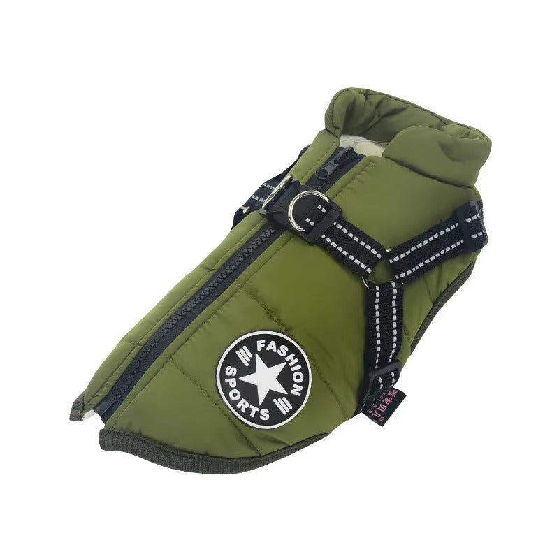 Manteau d’Hiver pour Chien avec Harnais Intégré