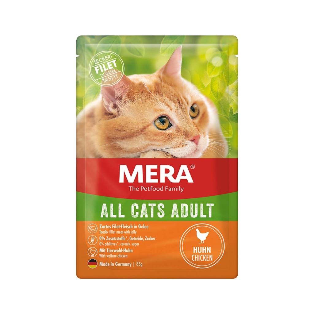 MERA All Cats – Nourriture humide pour chats adultes – 85 g (Saveurs Multiples)