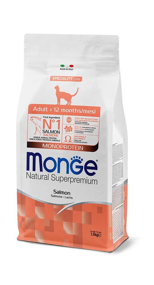 Monge Monoprotein Adult Cat Salmon Natural Superpremium Monoprotein Adult Cat Salmon 1.5Kg