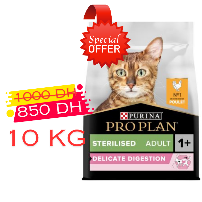 Pro Plan Sterilised Adult Poulet 1,5kg | 10kg – Croquettes Chat Stérilisé à Casablanca