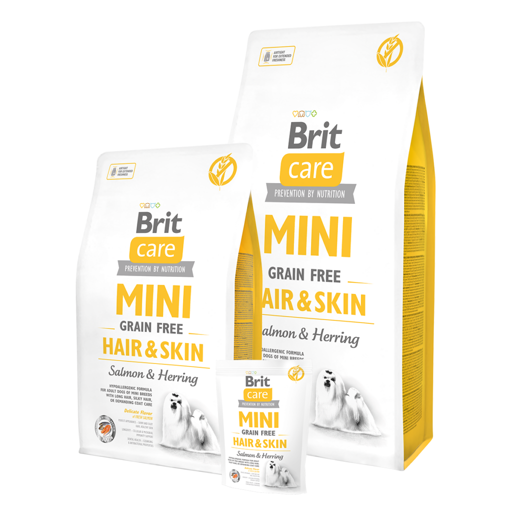 Brit Care Dog Grain-Free Mini Adult Hair & Skin 2kg – Croquettes Petite Race à Casablanca