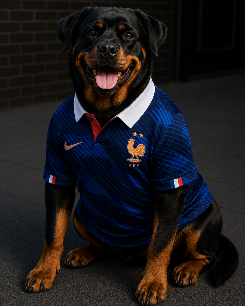 Maillot Football France pour chien – Édition Les Bleus – Taille S