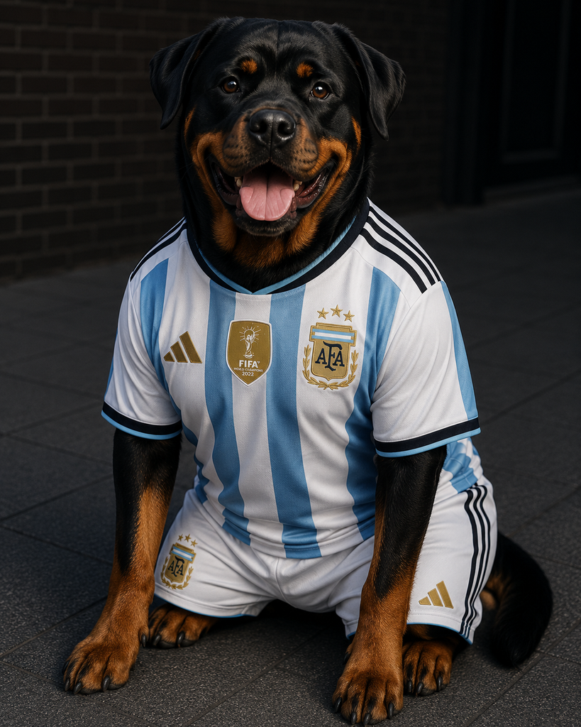 Maillot Football Argentine pour chien – Édition L'Albiceleste – Taille S