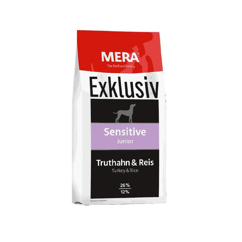 Mera exklusiv adult dog sensitive junior turkey & rice 15kg