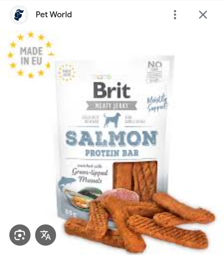 Brit Meat Jerky Snack–Salmon Protein bar (80g)