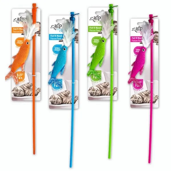 Jouet Pour Chat AFP Poisson avec Canne et Plume