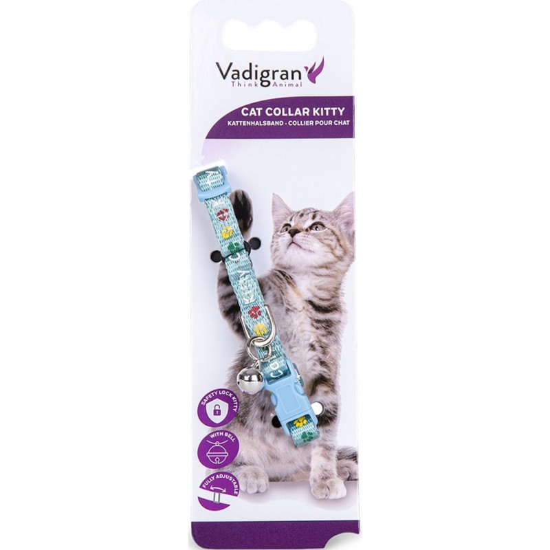 Collier Chat Kitty Cat Bleu Clair 20-27 cm Vadigran