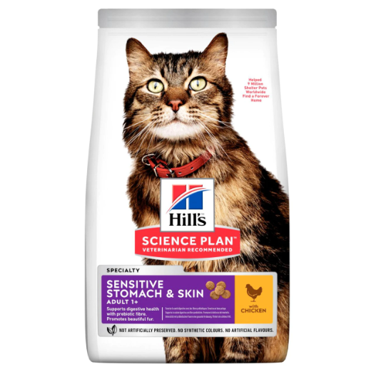 Hill’s Science Plan Sensitive Stomach & Skin Chat Adulte au poule 1.5 kg