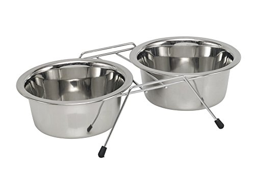 Mangeoire sur pieds en inox Nobby