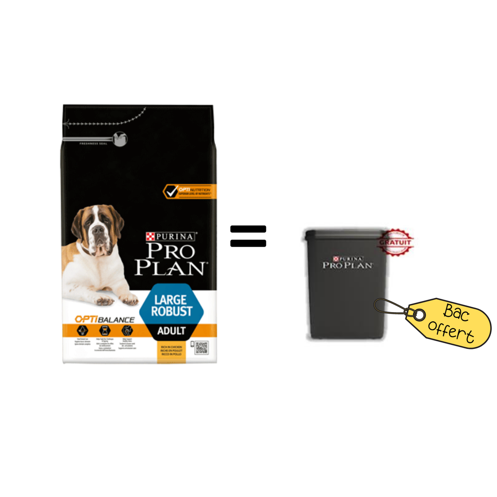 Promo Purina Pro Plan Large Robust Adult 14 kg + Bac gratuit