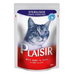 Pochon repas Plaisir pour chat adulte gout boeuf 100 g