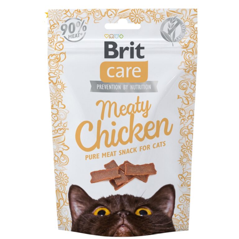 Croquettes pour chat de la marque Brit Care, spécifiquement la formule Indoor Anti-stress au poulet frais.