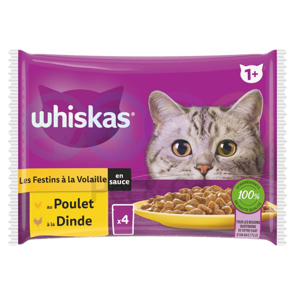Whiskas Chunks in Jelly for Cats with Poultry 4x85g