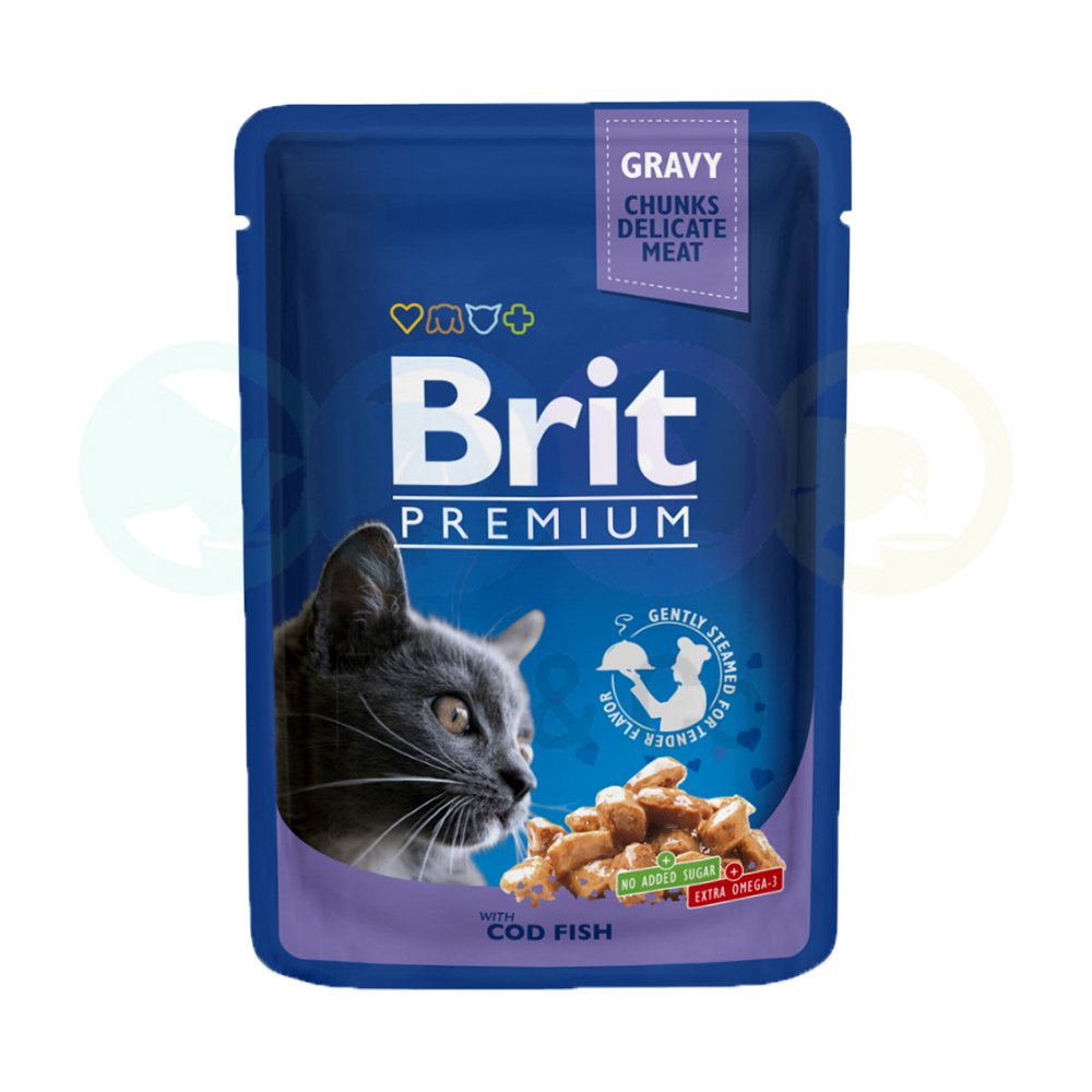 Brit Chunks in Gravy for Cats with Cod Fish 100g