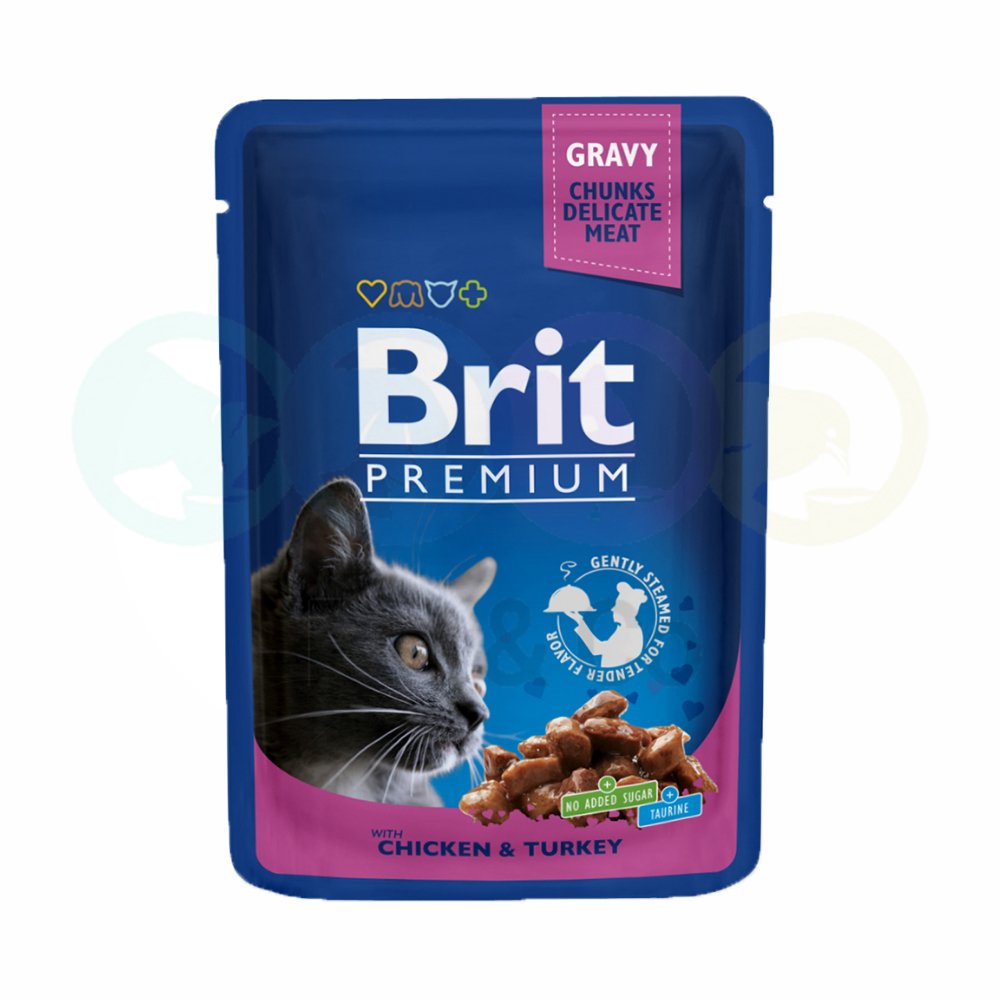 Brit Chunks in Gravy for Cats with Chicken & Turkey 100g