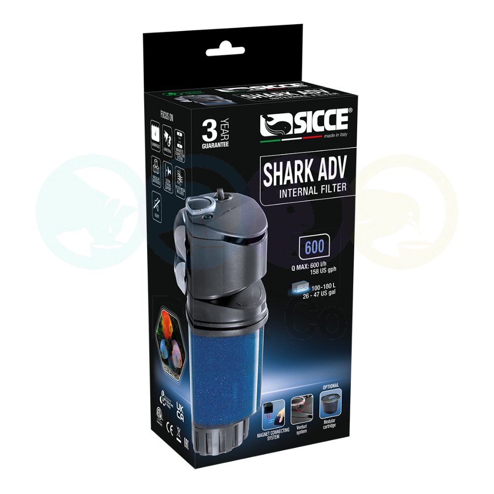 Filtre intérieur pour aquariums Shark Adv 600 - SICCE