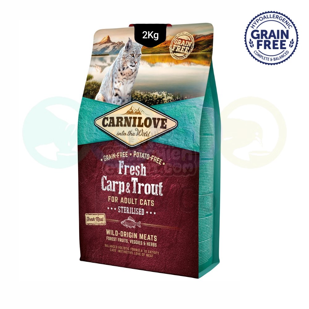 Carnilove Kibbles for Sterilized Cats with Fresh Carp & Trout 2kg