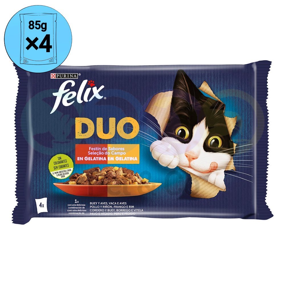 Felix Chunks in Jelly for Cats with Meat & Chicken Duo 4×85g