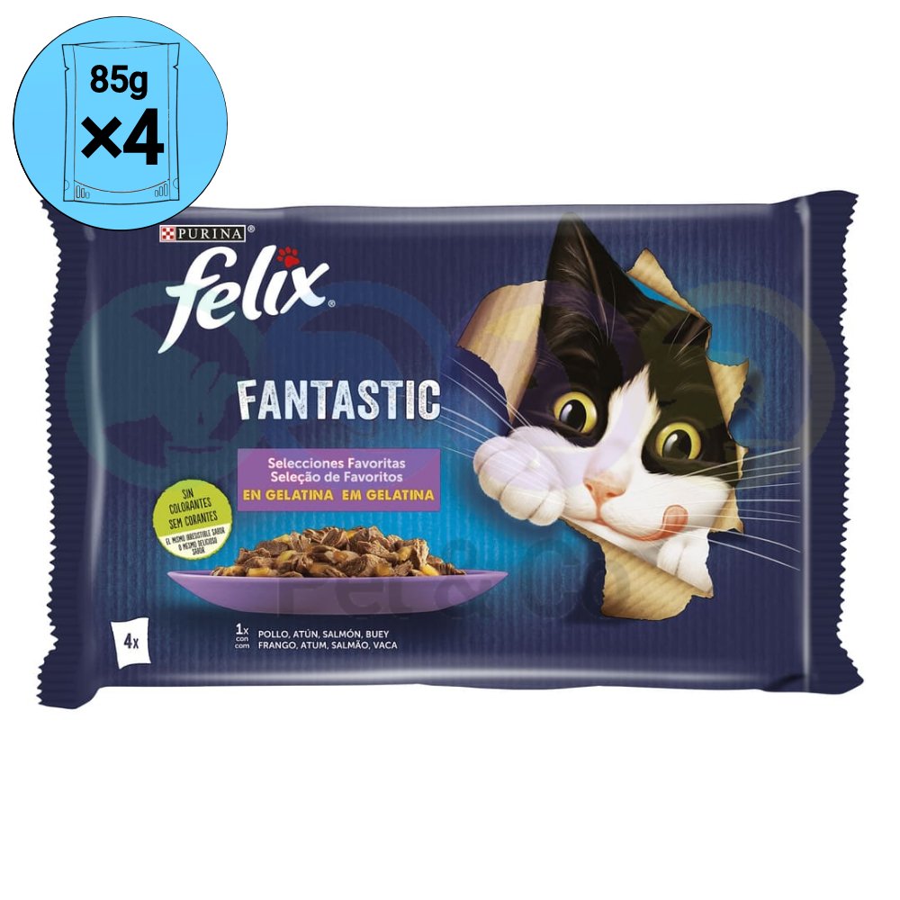 Felix Chunks in Jelly for Cats with Chicken &amp; Fish Fantastic 4×85g