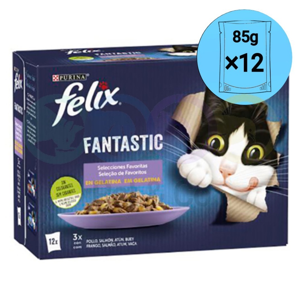 Lot Felix Chunks in Jelly for Cats with Meat & Fish 12×85g