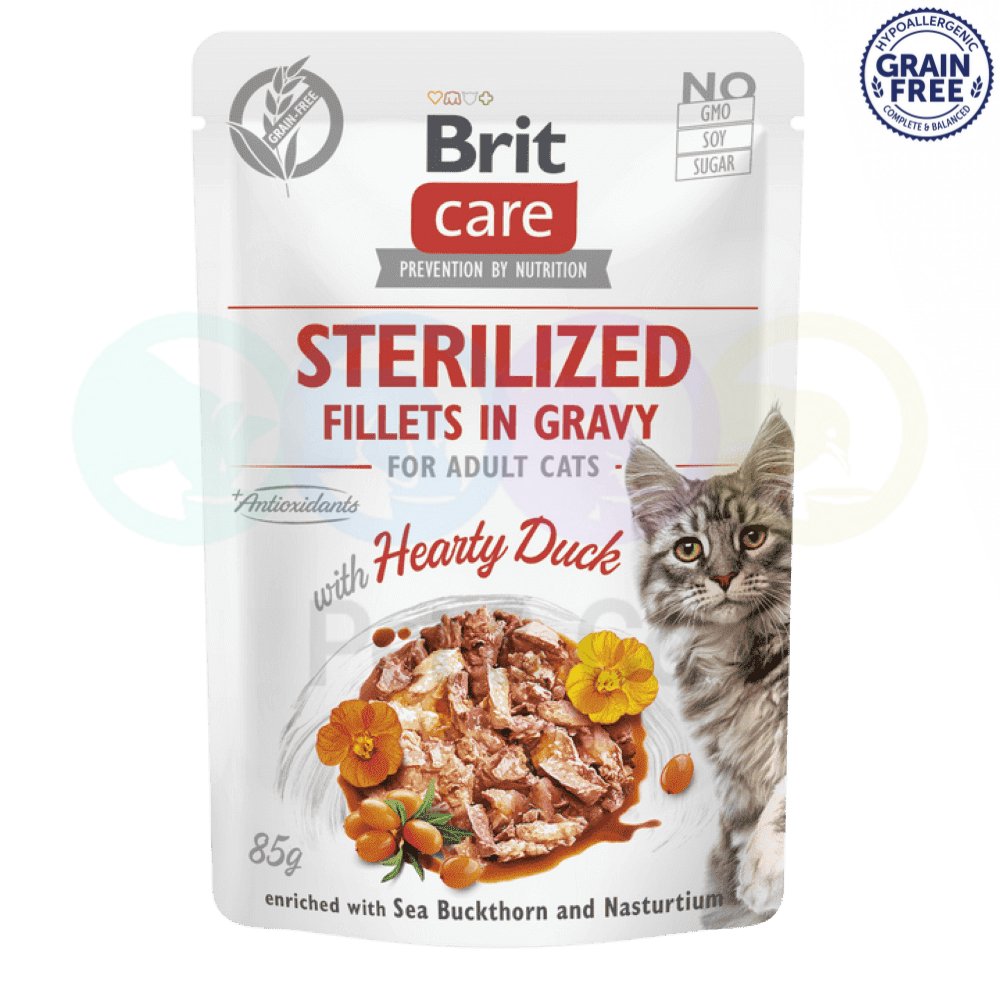 Brit Care Fillets in Gravy with Duck for Sterilized cats 85g