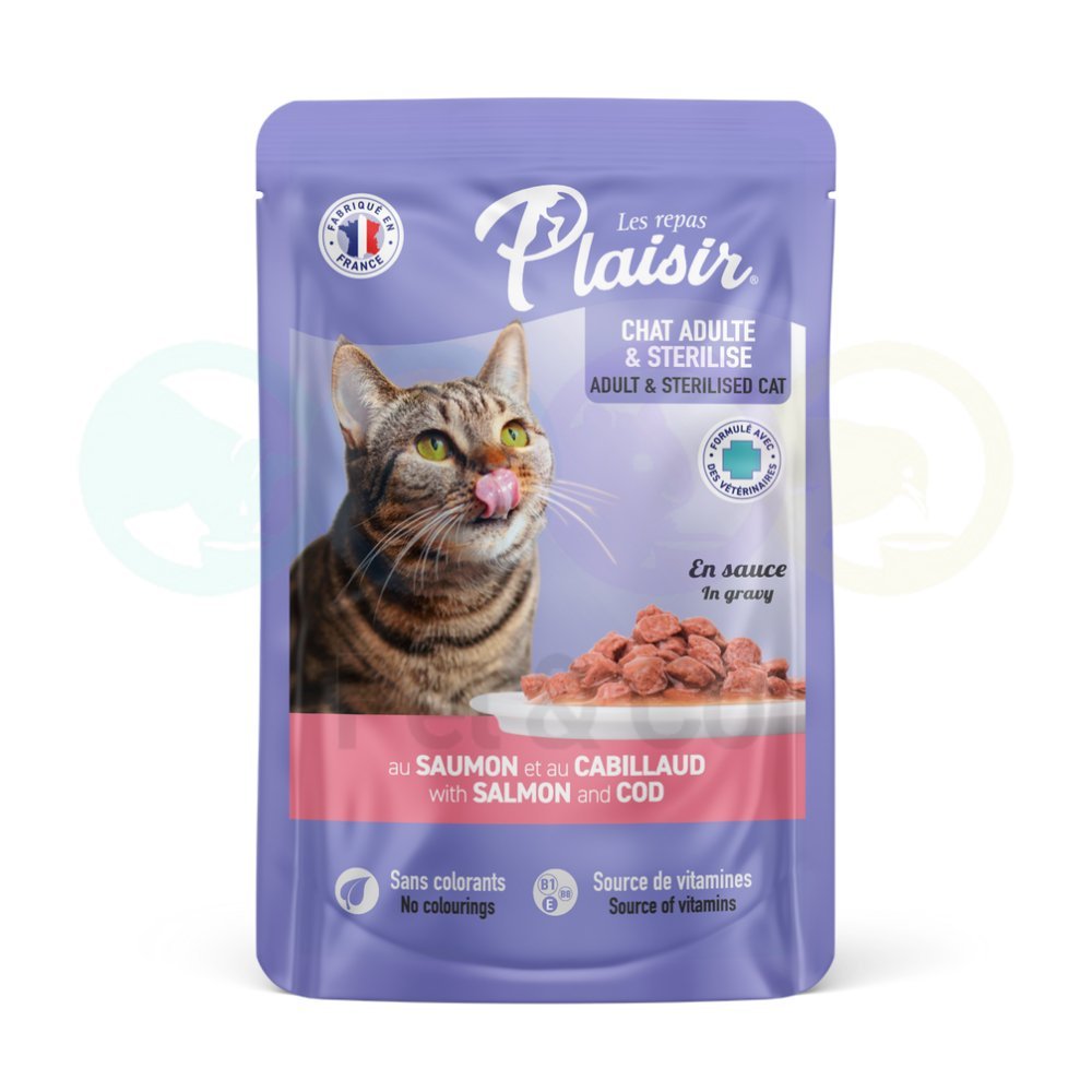 Plaisir Chunks for Cats with Salmon & Cod in gravy 100g