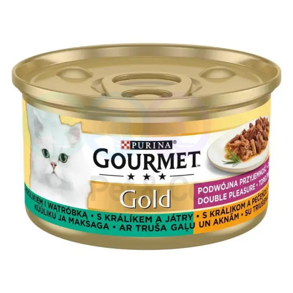 Gourmet Gold Double Pleasure for Cats with Rabbit & Liver 85g