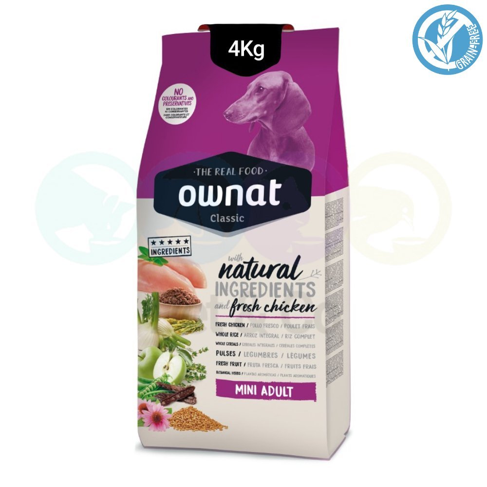 OWNAT Classic Kibbles for Dogs Mini Adult 4Kg