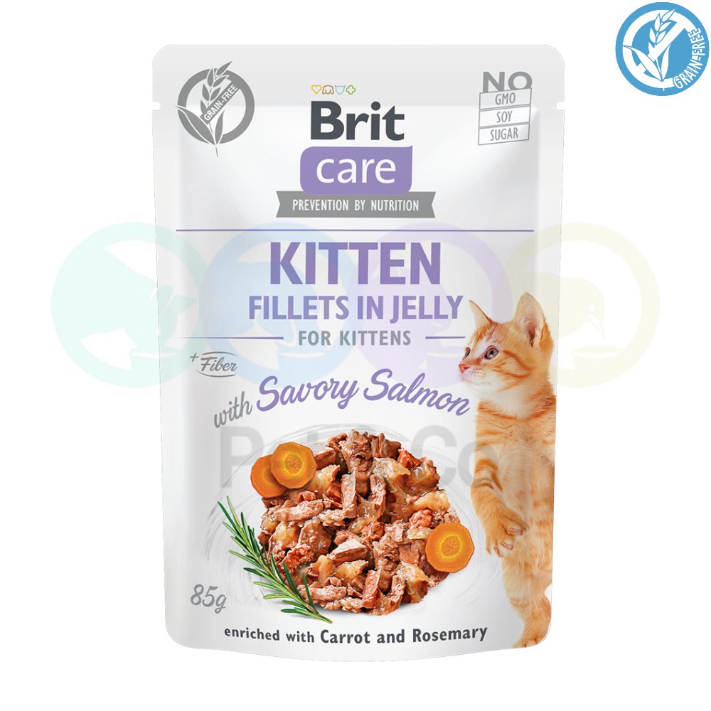 Brit Care Fillets in Jelly with Salmon for Kittens 85g