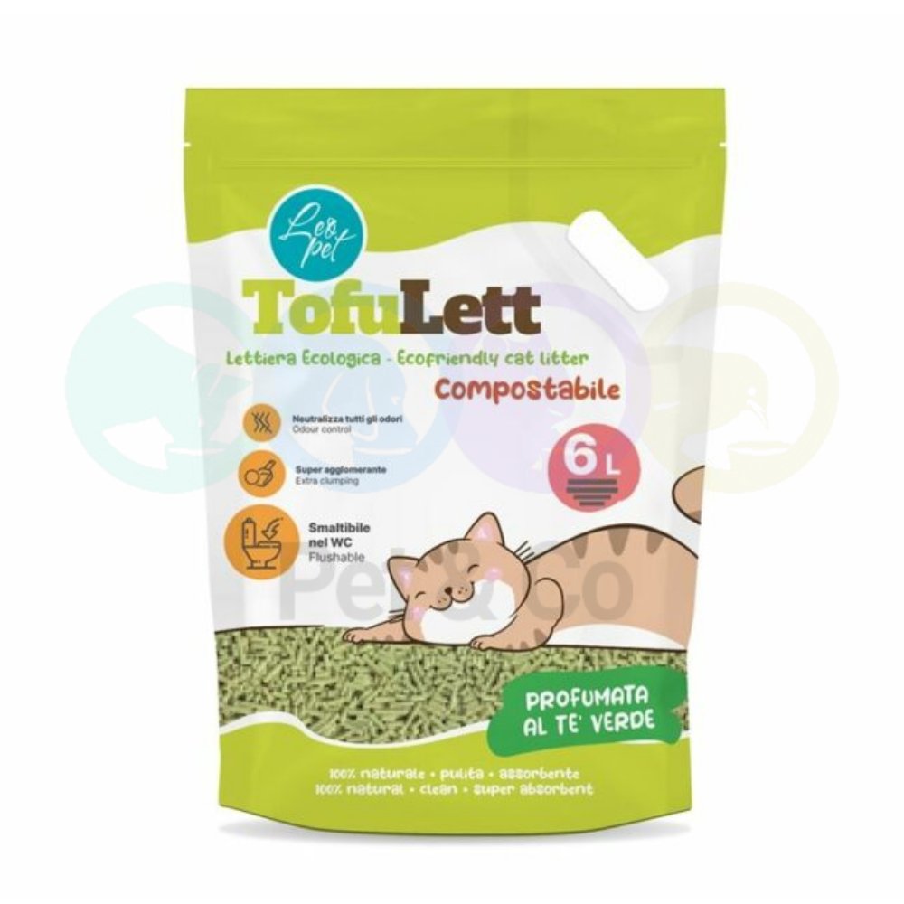 Leopet Tofu Cat litter with Green tea parfum Tofulett 6L