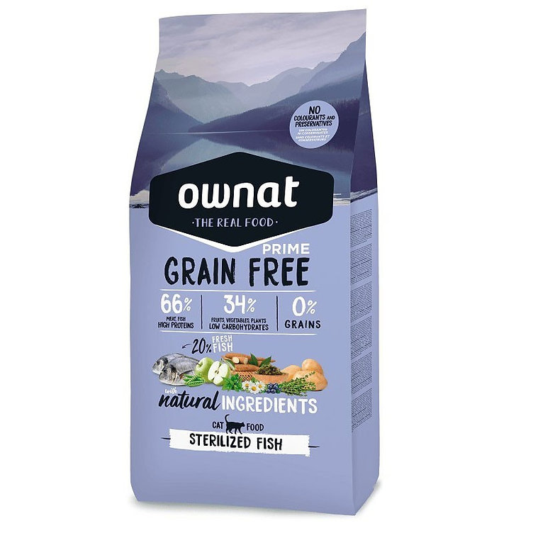 Ownat GRAIN FREE Chat Adult Sterilised Fish 3Kg