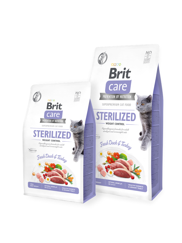 Brit Care Cat Grain-Free STERILIZED AND WEIGHT CONTROL 2kg | 7kg (controle de poid) - 2kg