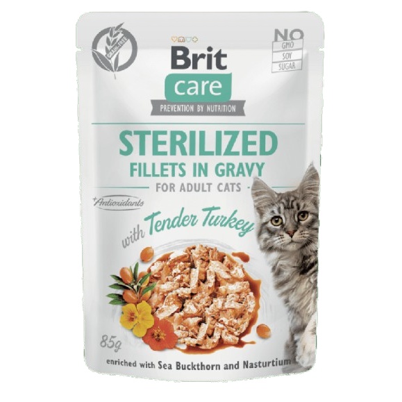 Brit Care Pochons en Sauce Pour Chat Stérilisé Dinde 85g